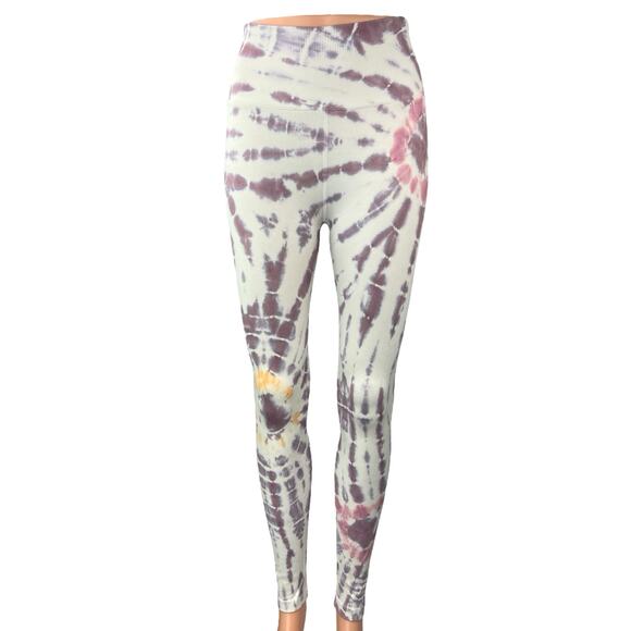 Spiritual Gangster Multicolor Tie Dye Sculpt Knit Mid Rise Leggings Pants XS/S - Picture 1 of 5